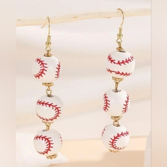 Baseball Dangle Earrings, Sports Mom - Picture 1 of 1